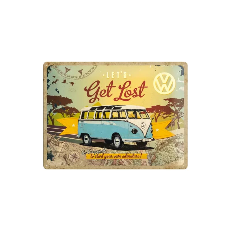 Plakat blaszany 30x40cm VW Bulli-Lets Get Lost