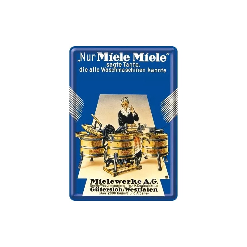 Pocztówka blaszana 14x10cm Miele-Nur Mie