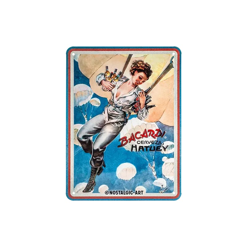 Plakat blaszany 15x20cm Bacardi Cerveza