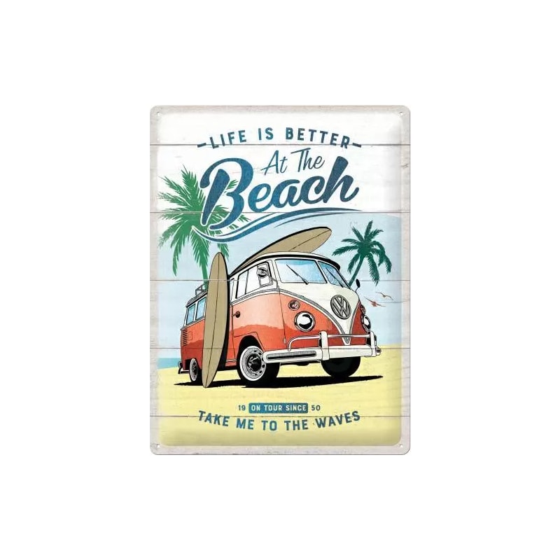 Plakat blaszany 30x40cm VW Bulli Beach