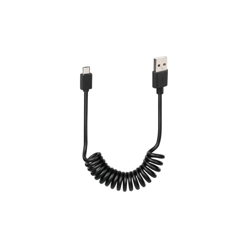 LAMPA Kabel sprężynowy Usb> Micro Usb - 100 cm - czarny