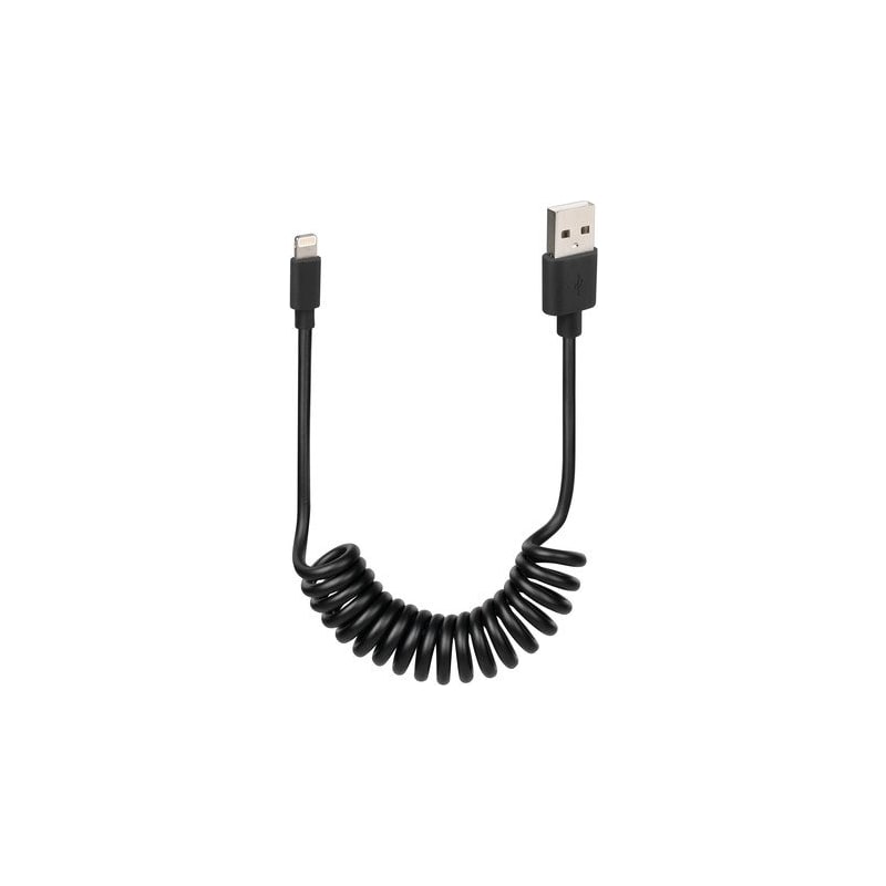 LAMPA Kabel sprężynowy Usb> Apple 8 Pin - 100 cm - czarny