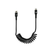 LAMPA Kabel sprężynowy Usb C> Apple 8 Pin - 100 cm - czarny