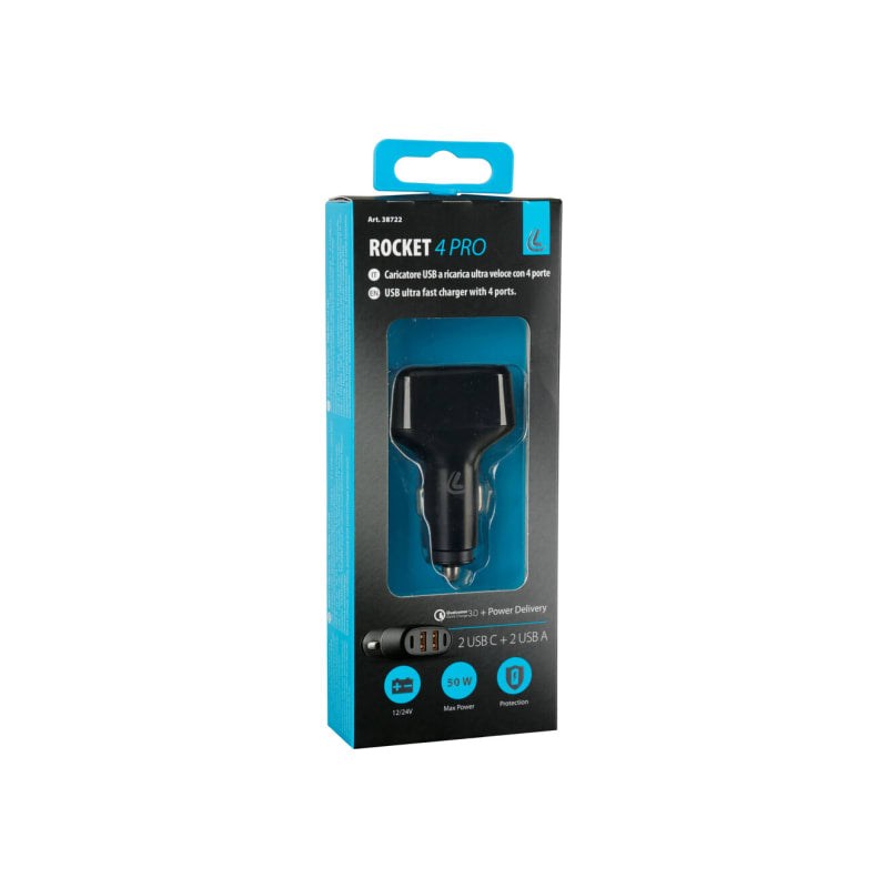LAMPA Rocket 4 Pro, ładowarka z 4-portami USB - PD / QC 3.0 - 50 W - 12/24 V