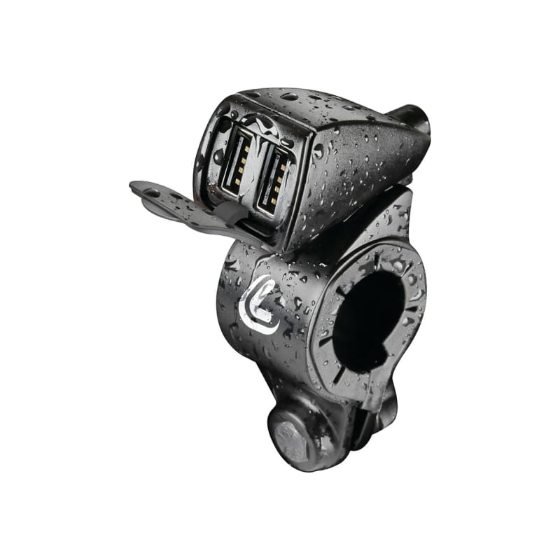 LAMPA Usb-Fix Trek, podwójna, wodoodporna ładowarka USB mocowana na kierownicy - Ultra Fast Charge - 5400 mA - 12/24 V