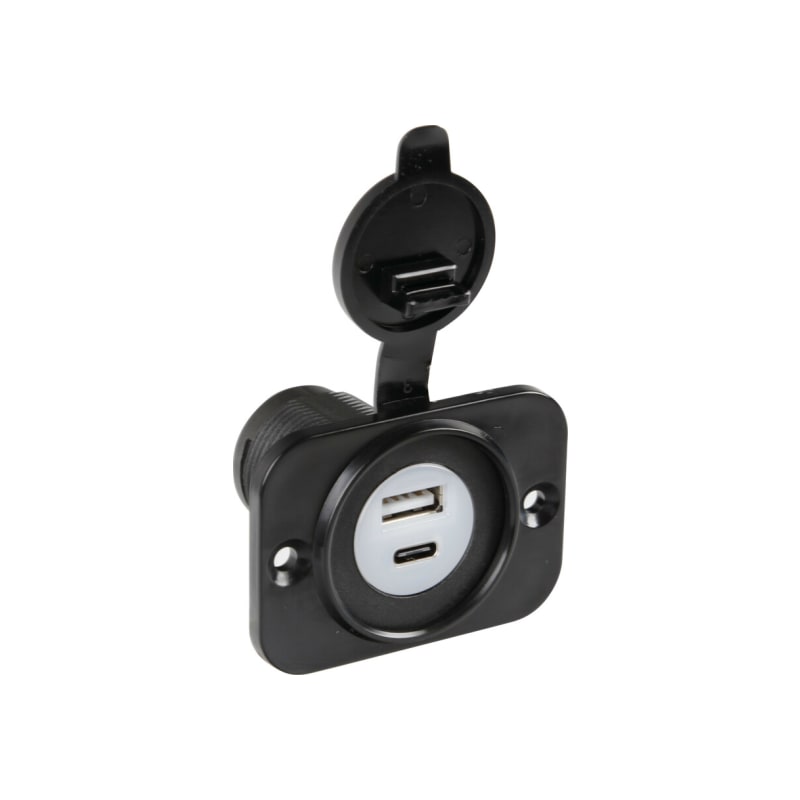 LAMPA Ext-12, podwójny port USB A + USB C, 12/24V