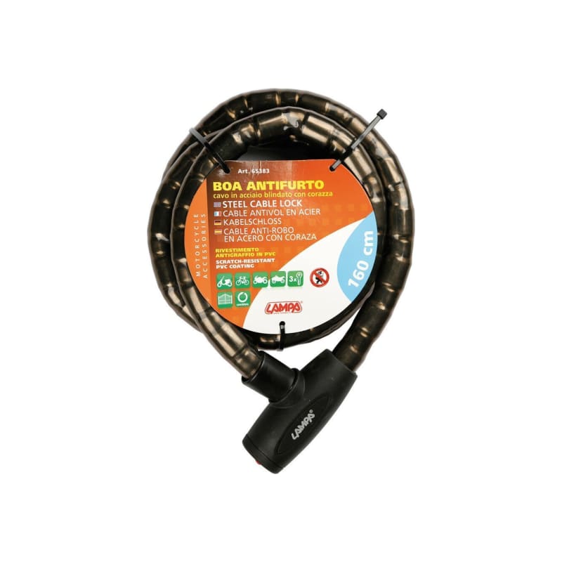 LAMPA Boa, hartowana stalowa linka zabezpieczająca, powlekana tworzywem sztucznym Ø 24 mm - 160 cm